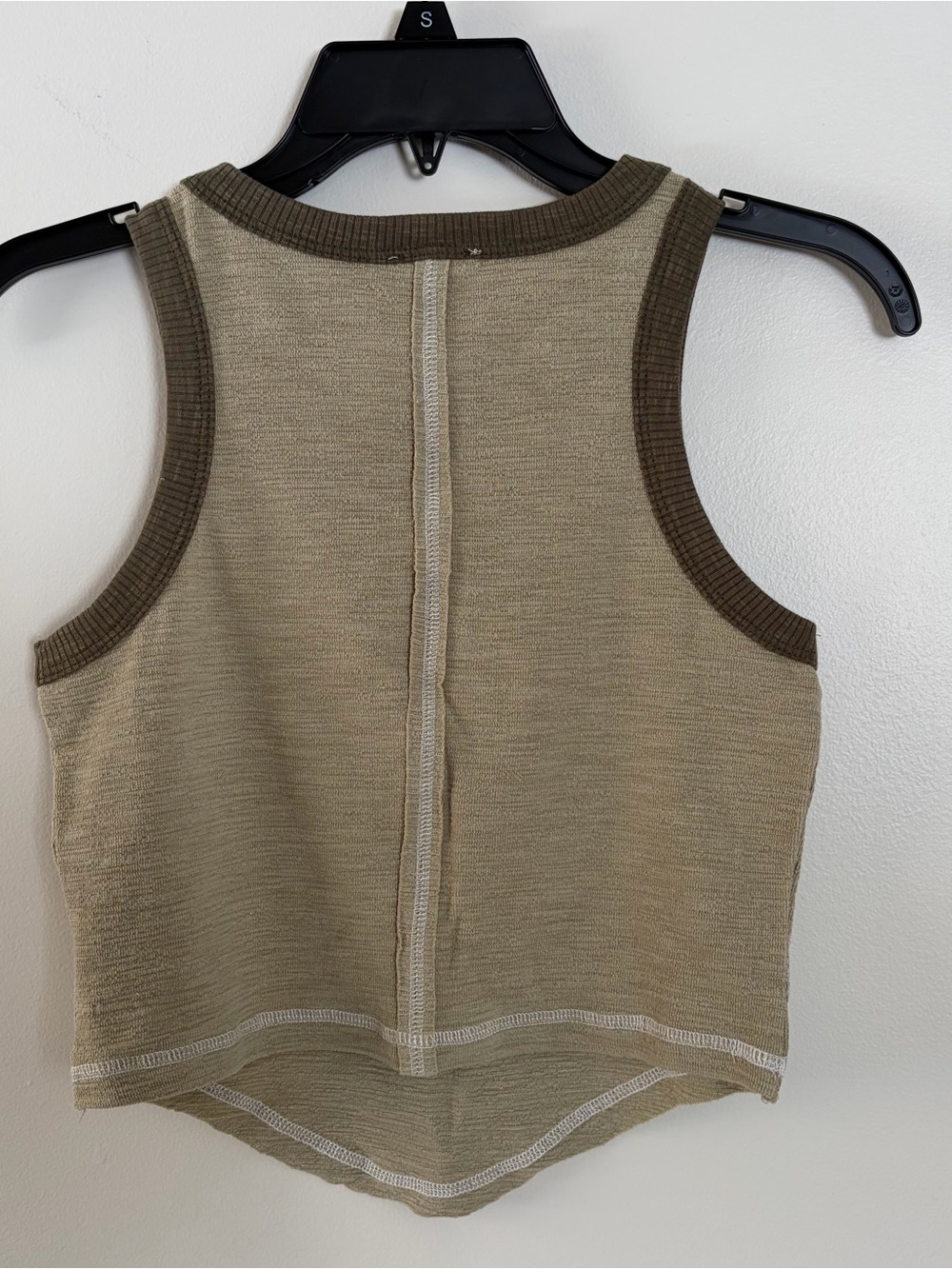 POL sleeveless beaded tank top in olive and taupe - Picture 4 of 6